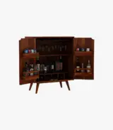 Keeton Sheesham Wood Bar Cabinet (Honey Finish)
