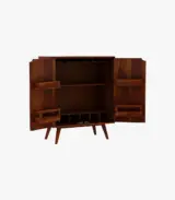 Keeton Sheesham Wood Bar Cabinet (Honey Finish)