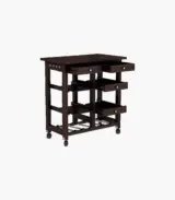 Kensys Sheesham Wood Bar Trolley (Walnut Finish)