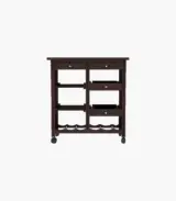 Kensys Sheesham Wood Bar Trolley (Walnut Finish)