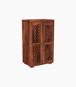Kimbrey Sheesham Wood Bar Cabinet (Honey Finish)