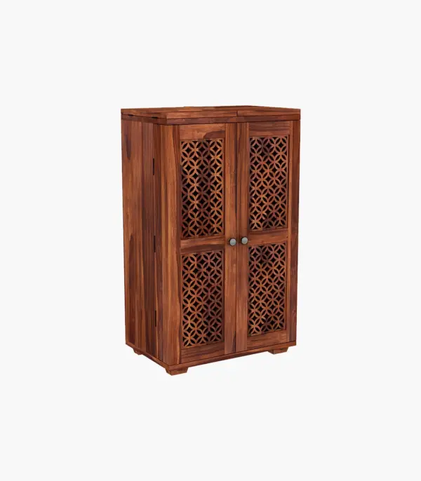 Kimbrey Sheesham Wood Bar Cabinet (Honey Finish)