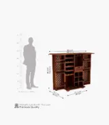 Kimbrey Sheesham Wood Bar Cabinet (Honey Finish)
