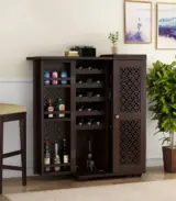 Kimbrey Sheesham Wood Bar Cabinet (Walnut Finish)