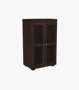 Kimbrey Sheesham Wood Bar Cabinet (Walnut Finish)