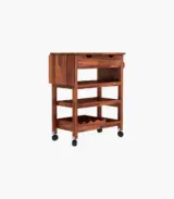 Kyonic Sheesham Wood Bar Trolley (Honey Finish)