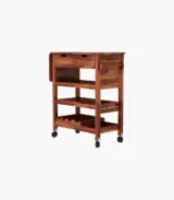 Kyonic Sheesham Wood Bar Trolley (Honey Finish)