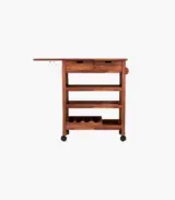 Kyonic Sheesham Wood Bar Trolley (Honey Finish)