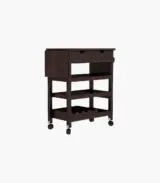 Kyonic Sheesham Wood Bar Trolley (Walnut Finish)