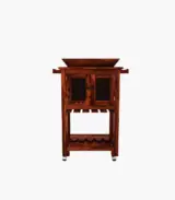 Mendil Sheesham Wood Bar Trolley (Honey Finish)