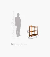 Noren Sheesham Wood Bar Trolley with 3 Shelf (Honey Finish)