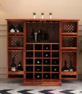 Paivelin Sheesham Wood Bar Cabinet (Honey Finish)