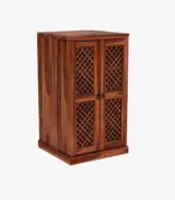 Paivelin Sheesham Wood Bar Cabinet (Honey Finish)
