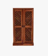 Paivelin Sheesham Wood Bar Cabinet (Honey Finish)