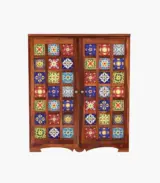 Roko Solid Sheesham Wood Bar Cabinet (Honey Finish)