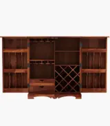 Roko Solid Sheesham Wood Bar Cabinet (Honey Finish)