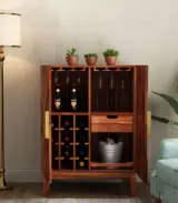 Sunslow Sheesham Wood Bar Cabinet (Honey Finish)
