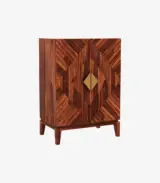 Sunslow Sheesham Wood Bar Cabinet (Honey Finish)