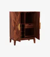 Sunslow Sheesham Wood Bar Cabinet (Honey Finish)