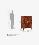 Sunslow Sheesham Wood Bar Cabinet (Honey Finish)