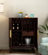 Sunslow Sheesham Wood Bar Cabinet (Walnut Finish)