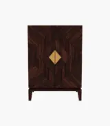 Sunslow Sheesham Wood Bar Cabinet (Walnut Finish)