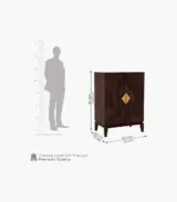 Sunslow Sheesham Wood Bar Cabinet (Walnut Finish)