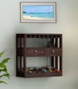 Terris Sheesham Wood Wine Rack (Walnut Finish)