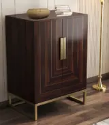 Vailyton Sheesham Wood Bar Cabinet (Walnut Finish)