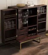 Vailyton Sheesham Wood Bar Cabinet (Walnut Finish)