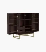 Vailyton Sheesham Wood Bar Cabinet (Walnut Finish)