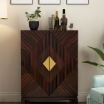 Sunslow Bar Cabinet in Sheesham Wood Walnut Finish - Image 2