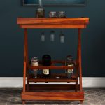 Alroy Sheesham Wood Bar Cabinet (Honey Finish) - Image 3
