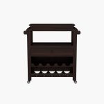 Kaasper Sheesham Wood Bar Trolley (Walnut Finish) - Image 2