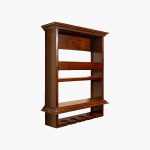 Alford Mango Wood Compact Wine Rack with Glass Holder (Dark Finish) - Image 2