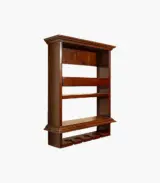 Alford Mango Wood Wine Rack with Glass Holder (Dark Finish) - Image 2