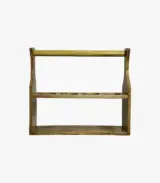 Natural Brown Mango Wood Wine Rack (Dark Finish) - Image 2