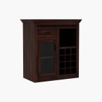 Arolph Sheesham Wood Small Bar Cabinet (Walnut Finish) - Image 4