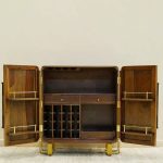 Arista Sheesham Wood Bar Cabinet with Cane (Honey Finish) - Image 3