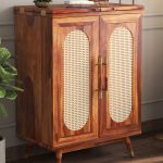 Alora Sheesham Wood Bar Cabinet (Honey Finish) - Image 3