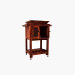 Mendil Sheesham Wood Bar Trolley (Honey Finish) - Image 3