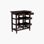 Kensys Sheesham Wood Bar Trolley (Walnut Finish) - Image 3