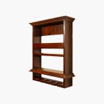 Alford Mango Wood Compact Wine Rack with Glass Holder (Dark Finish) - Image 3