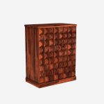 Eurico Sheesham Wood Bar Cabinet (Honey Finish) - Image 4