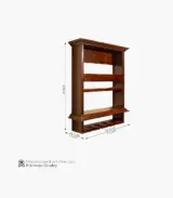 Alford Mango Wood Wine Rack with Glass Holder (Dark Finish) - Image 4