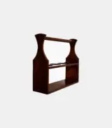 Tan Brown Mango Wood Wine Rack (Brown Finish) - Image 5