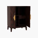 Sunslow Bar Cabinet in Sheesham Wood Walnut Finish - Image 5
