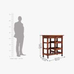 Hensys Sheesham Wood Bar Trolley (Honey Finish) - Image 5