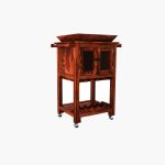 Mendil Sheesham Wood Bar Trolley (Honey Finish) - Image 5