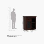 Arolph Sheesham Wood Small Bar Cabinet (Walnut Finish) - Image 7